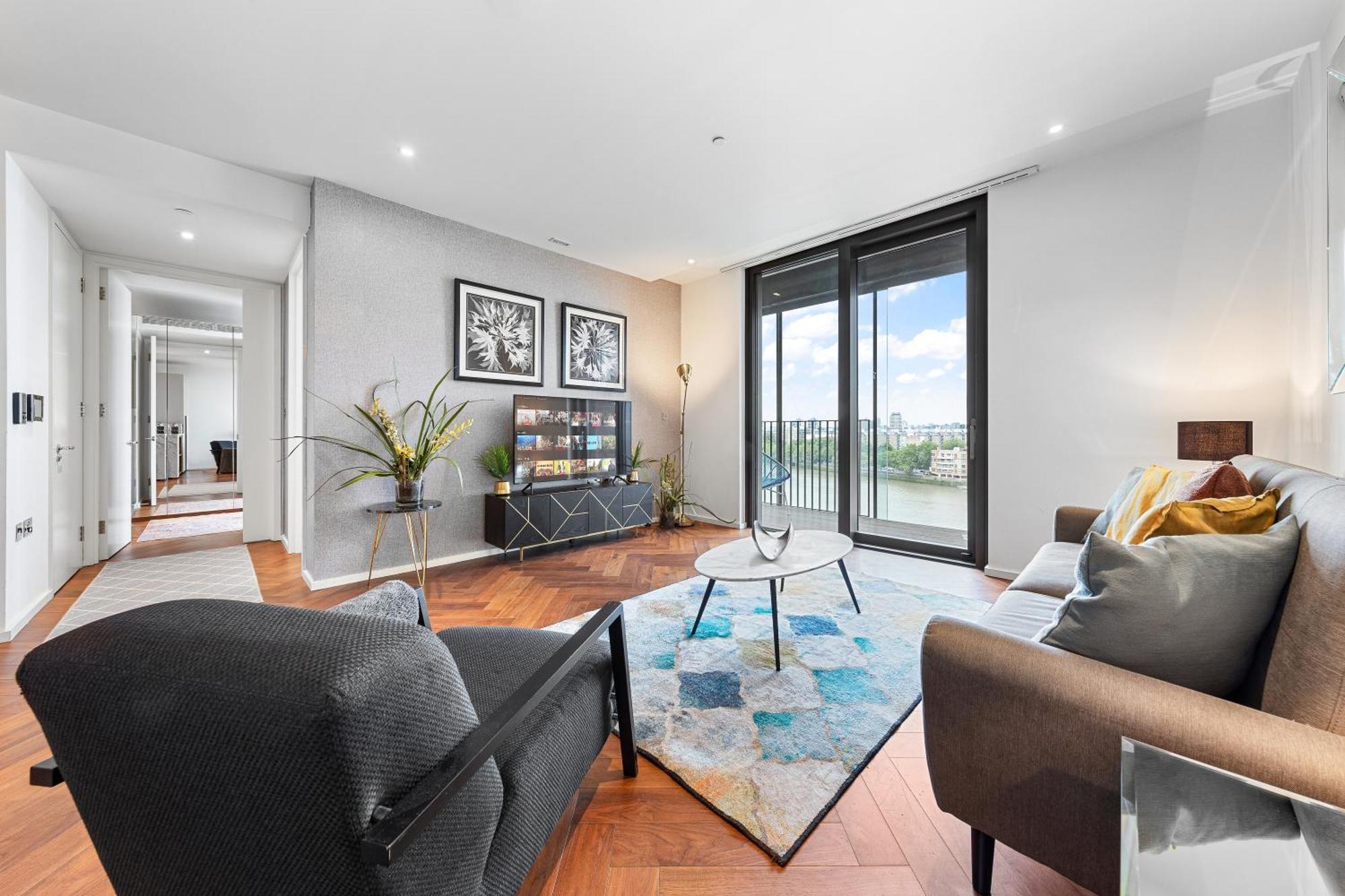 Spectacular Riverview Two Bedroom Luxury Designer Apartment-ac-parking-wifi-2 Bathrooms Londra